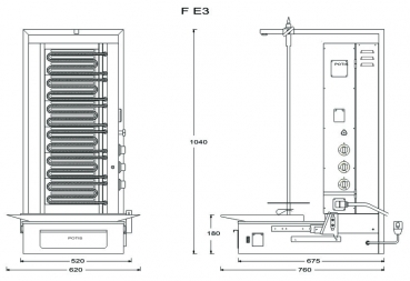 Preview: POTIS F E3 Dönergrill Gyrosgrill Döner Ocagi