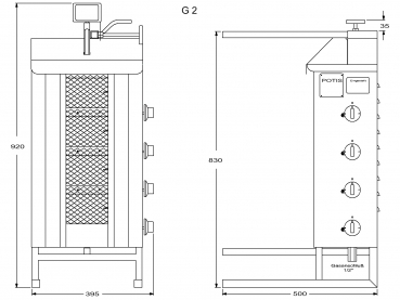 Preview: POTIS G2 Dönergrill Gyrosgrill Döner Ocagi