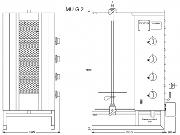 Preview: POTIS MU G2 Dönergrill Gyrosgrill Döner Ocagi