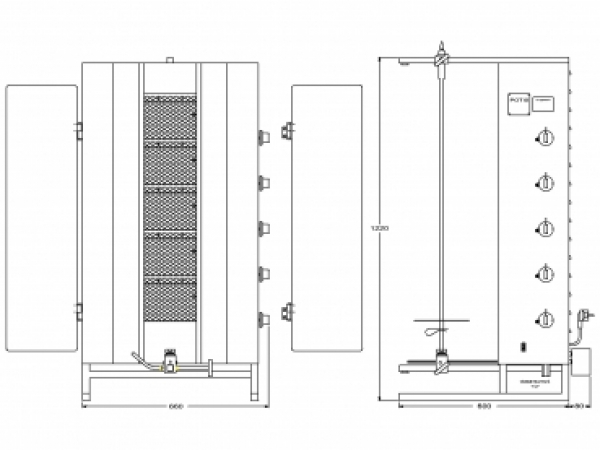 POTIS MU GD5 Dönergrill Gyrosgrill Döner Ocagi